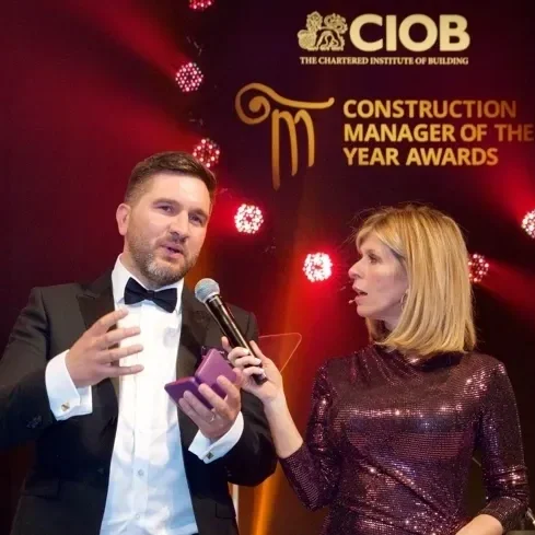 Presenters on stage at CIOB construction awards